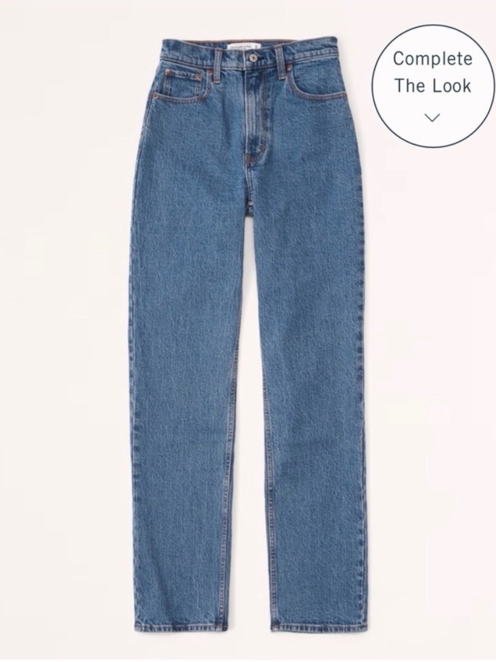 Abercrombie & Fitch Women's Curve Love Ultra High Rise Ankle Straight Jean
